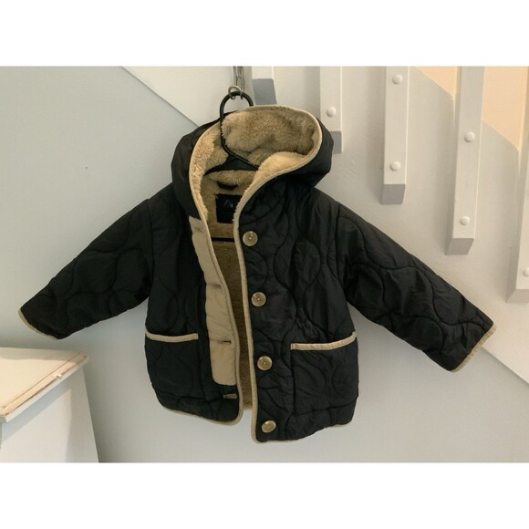 ZARA Kids Toddler  Sherpa Teddy  Puffer Button Up Fleece Jacket Coat Size3-4 - Picture 1 of 10